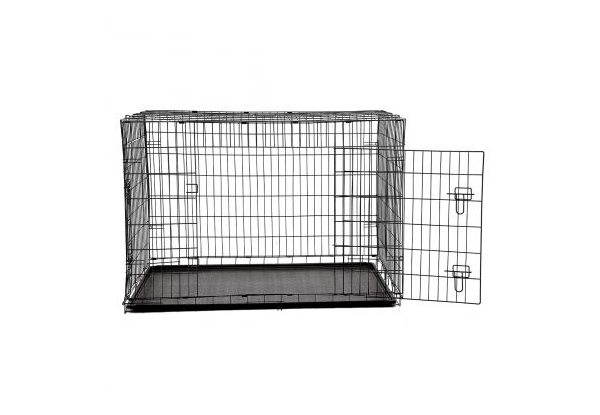 48 Inch XXL Collapsible Pet Crate Kennel with Bed