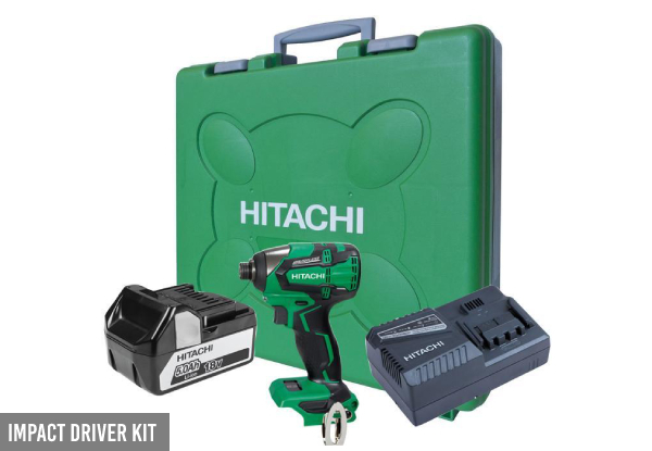 Hitachi 18V Power Tool Kit Range - Options for Impact Drill, Impact Driver or Dual Kit