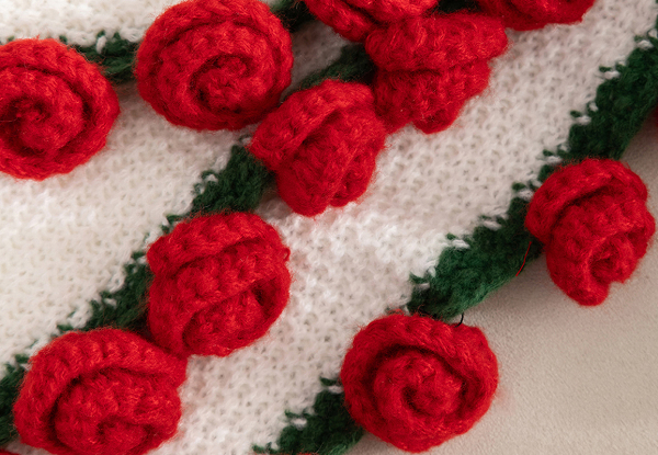 Crochet Flower Knitted Throw Blanket - Available in Two Styles & Three Sizes
