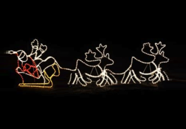 Giant Santa Sleigh with Two Deers