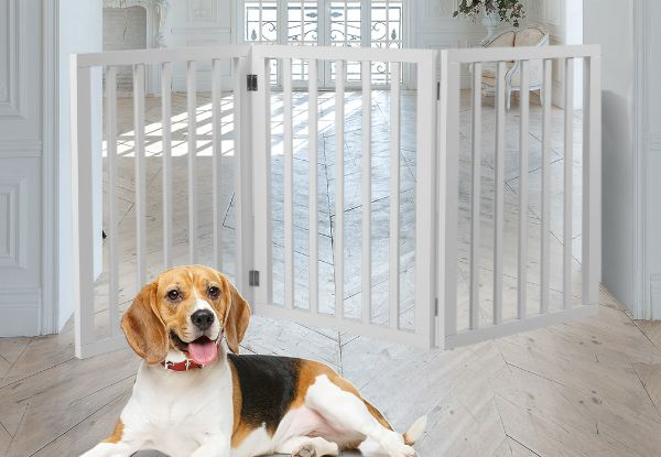 Retractable Wooden Pet Gate Barrier - Available in Two Colours & Two Options