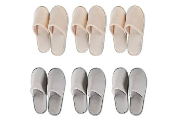 Six-Pair Non-Slip Reusable Home Slippers