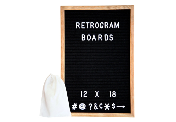 Black Felt Large Letter Board incl. 370 Letters