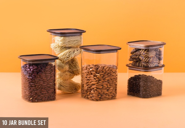 Wooden Edge Glass Storage Canister Range- Five Sizes Available & Option for 10 Jar Bundle Deal