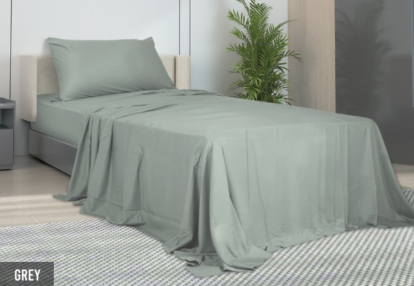 DreamZ Three-Piece Bamboo Fitted Sheet Set - Available in Four Colours & Two Sizes