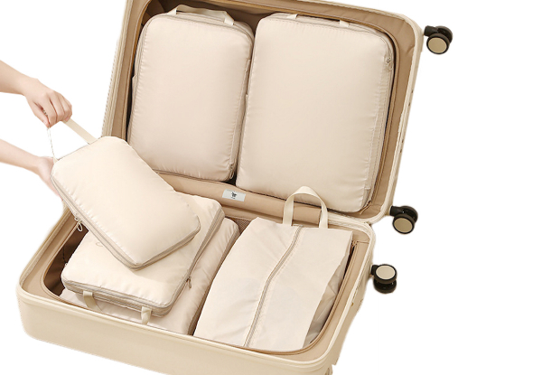 Four-Piece Travel Storage Compression Bag Organiser Set - Available in Four Colors & Option for Two Sets