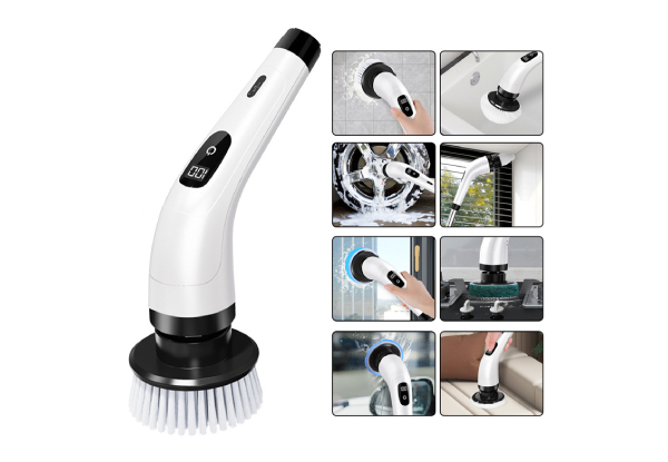 Eight-in-One Electric Spin Scrubber Cleaning Brush