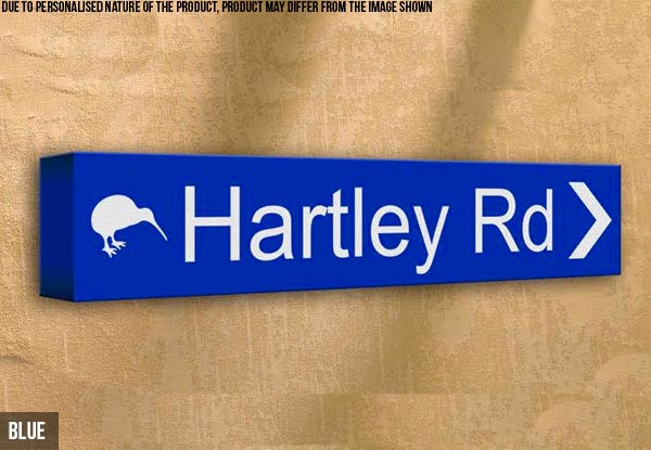 New Zealand Exclusive Personalised Street Sign incl. Nationwide Urban Delivery - Three Colours Available