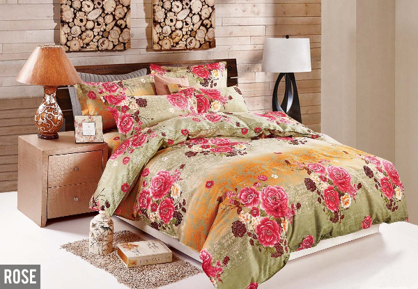 Floral Hotel Quality Duvet Set - Three Sizes & Four Styles Available