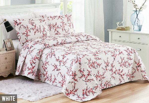 Floral Print Queen Size Bedspread - Options for King Size  & Three Styles Available
