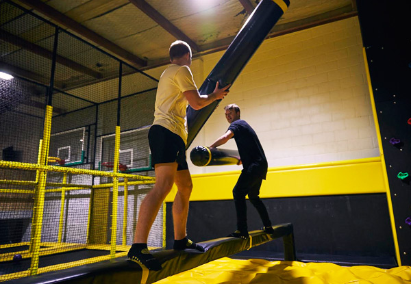 $16 for a 60-Minute Indoor Tramp Park Session for Two People or $32 for Four People – Two Auckland Locations (value up to $64)