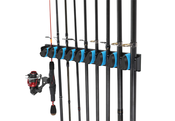 Nine Rods Vertical Wall Mounted Fishing Rack