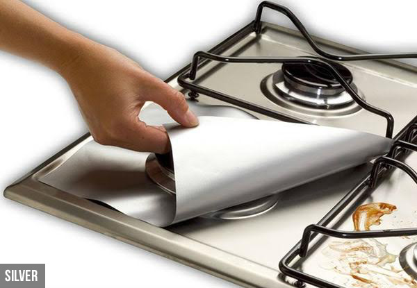 Four-Pack of Reusable Non-Stick Gas Hob Protectors with Free Delivery - Option for Eight-Pack Available