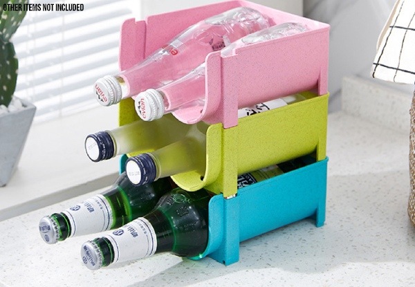 Refrigerator Bottle Rack - Three Colours Available - Option for Two-Pack
