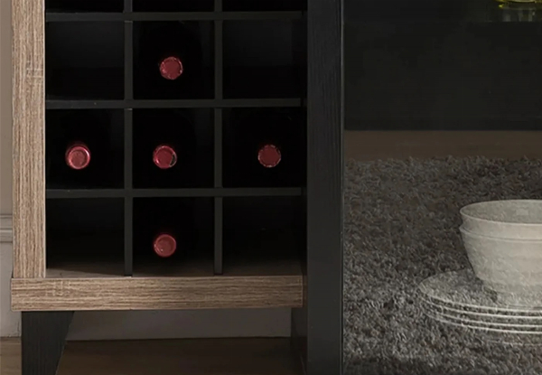 Two-Attached Finish Wine Cabinet