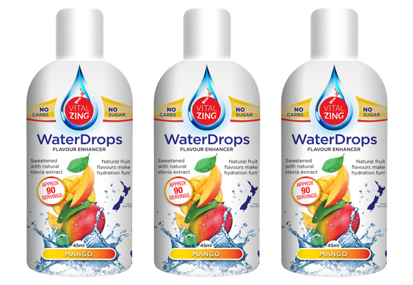 Nine-Pack of VitalZing WaterDrops incl. Three Each of Pineapple, Mango & Strawberry/Kiwi