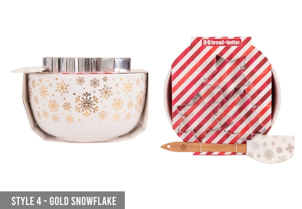 Bread & Butter Electroplate Christmas Mini Mix Bowl Set - Four Styles Available - Elsewhere Pricing $51.99