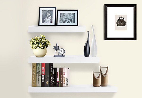 Three-Piece Wall Floating Shelf Set - Two Colours Available