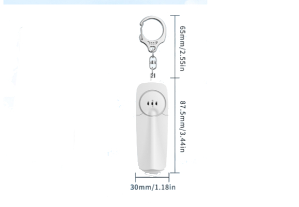 130dB Personal Alarm Keychain with LED Light - Seven Colours Available