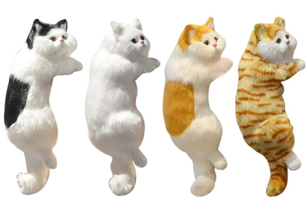 Furry Hanging Cat Ornament - Four Options Available & Option for Two-Pack