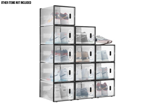 12-Piece Shoe Box Organiser - Two Colours Available