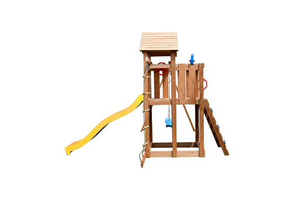 Kids Wooden Playground with Swing & Slide