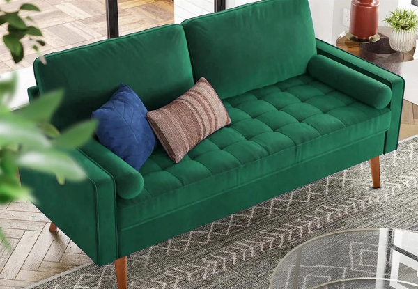 Gyllene Two-Seater Sleek Velvet Sofa