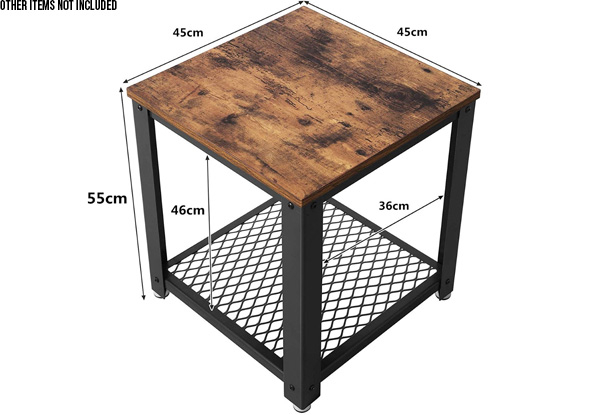 Two-Tier Side Table with Storage Shelf