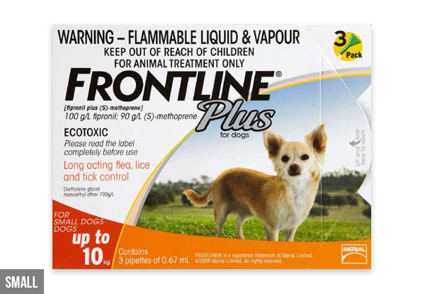 Six-Pack of Frontline Cat or Dog Flea Treatment Range - Options for Small, Medium, Large or Extra-Large Dog Treatment