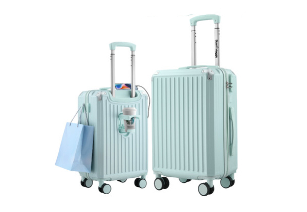 Two-Piece Luggage Set with USB Charging Port & Cup Holder - Two Colours Available