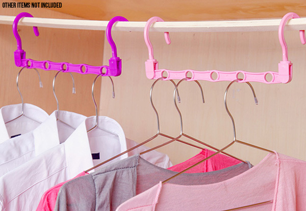 Four-Pack Space Saver Clothes Hanging Hooks - Options for Eight-Pack with Free Delivery