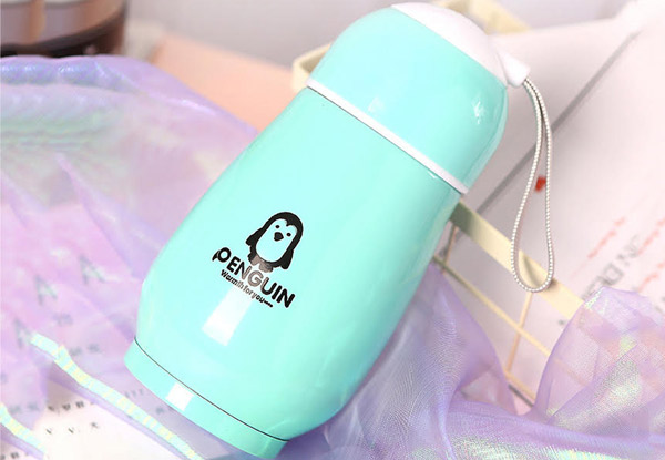 Stainless Steel Penguin Thermos Mug - Four Colours Available