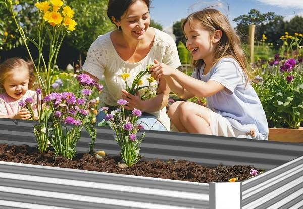 Rectangular Galvanised Raised Garden Bed - Available in Two Sizes