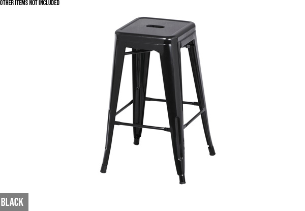 Set of Four Tall Metal Bar Stools - Two Colours Available