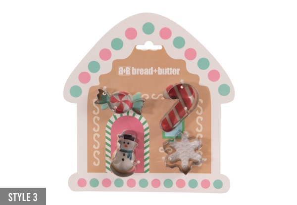 Bread & Butter Four-Piece Christmas Cookie Cutter Set - Available in Five Styles & Options for Six-Piece - Elsewhere Pricing $31.99