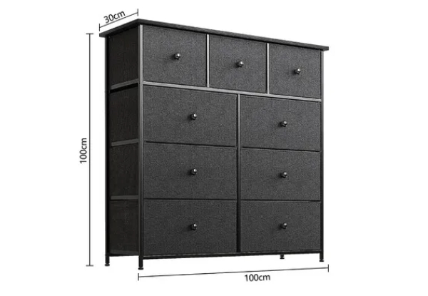 Fabric Eight-Drawers Tallboy - Option for Nine-Drawers