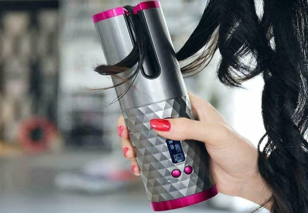 Cordless Auto-Rotating Ceramic Portable Hair Curler - Three Colours Available