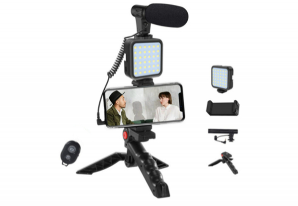 LED Smartphone Video Microphone Rig Kit