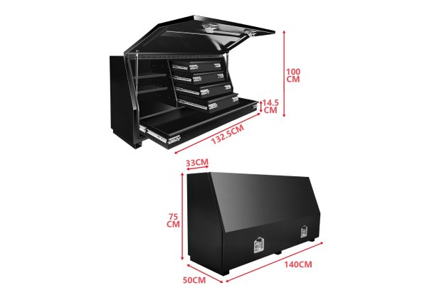 Ute Steel Storage Tool Box - Two Colours Available