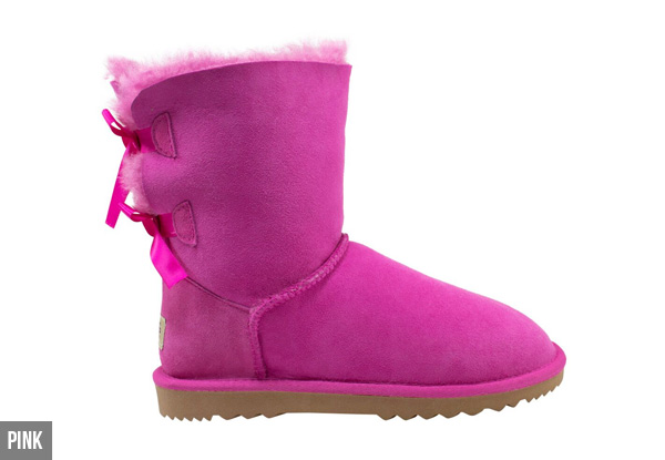 Women's Double Ribbon 3/4 Australian Sheepskin UGG Boots - Two Colours Available