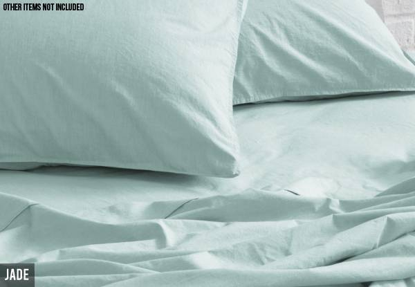 Canningvale Vintage Softwash Sheet Set Range - Two Sizes & Ten Colours Available with Free Delivery