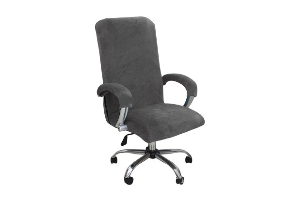Velvet Office Chair Cover with Armrest Cover - Three Colours & Two Sizes Available - Option for Two