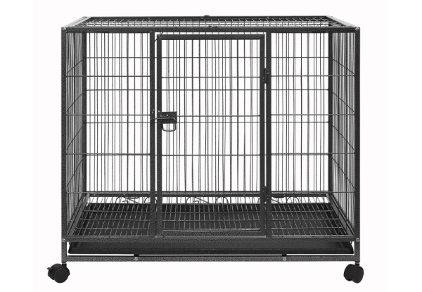 36-Inch Wheeled Metal Dog Crate