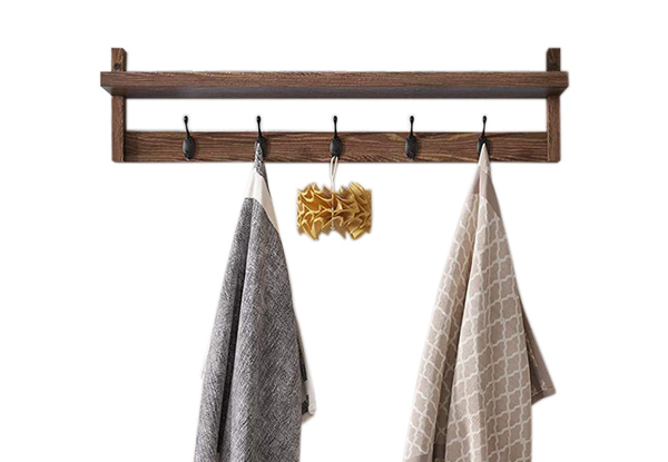 Clothes Wooden Hanging Hook Rack