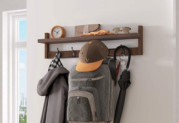 Clothes Wooden Hanging Hook Rack