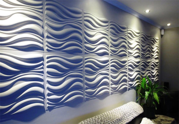 $79 for a 12-Pack of 3D WallArt Panels - Waves Design