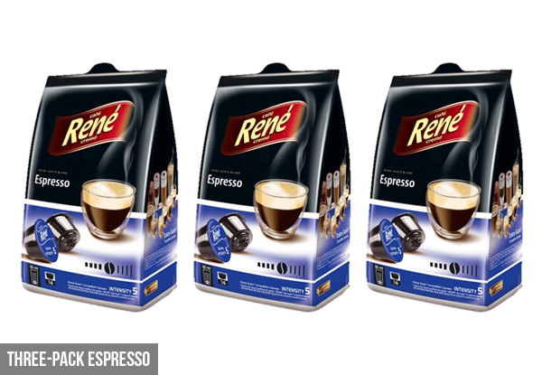 Three-Packs of Rene Dolce Gusto Coffee Pods - Three Flavours & Options for Six-Packs Available