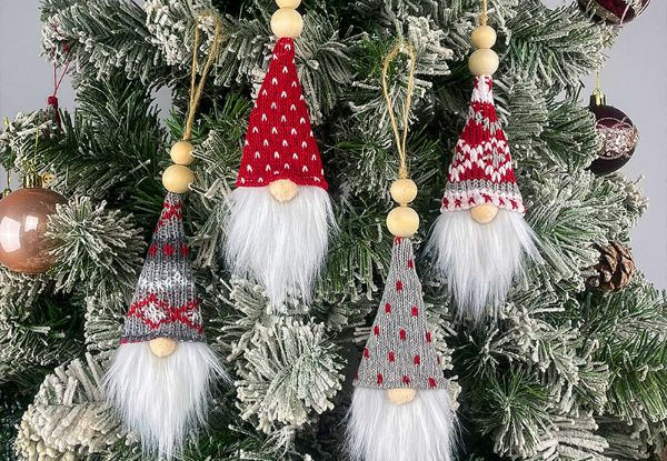 Four-Pack Christmas Faceless Elderly Pendant