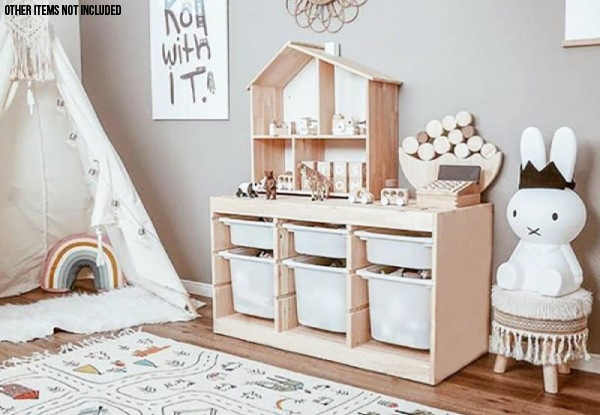 Ebba Oak & White Kids Toy Storage - Two Options Available