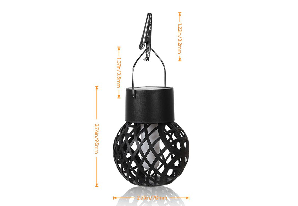 Eight-Piece Outdoor Solar LED Flame Hanging Lights